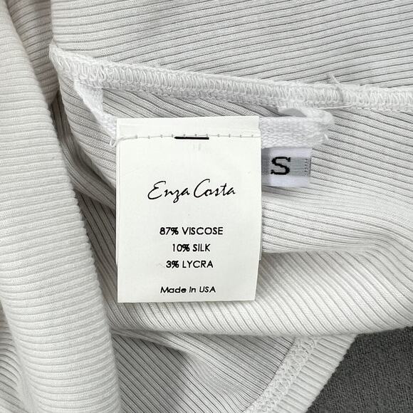 ENZA COSTA Silk Rib Tank Top Womens Small Black White Set of 2 Layering Stretch - Picture 15 of 16